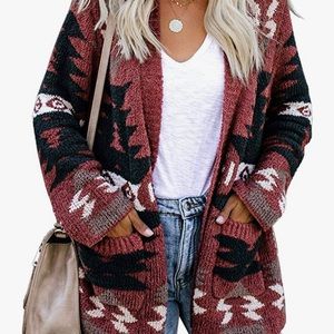 Boho Aztec cardigan with pockets!